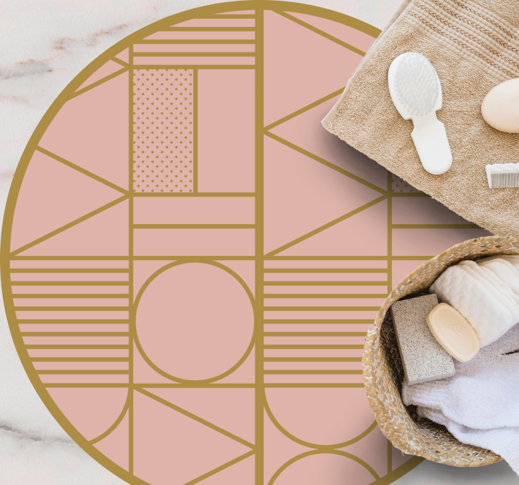 Tapete vinílico geométricas motivo rosa - TenStickers