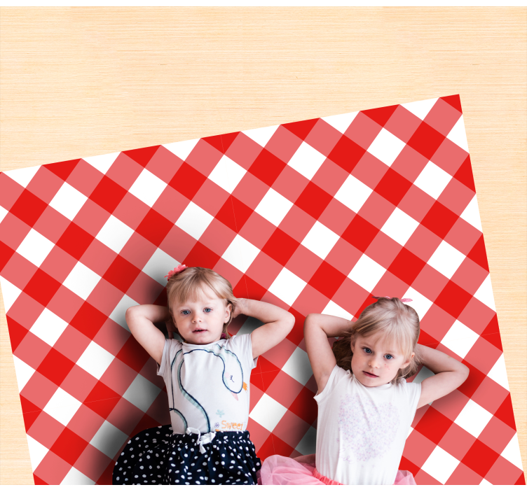 Tapete vinílico às risca motivo xadrez carmesim - TenStickers