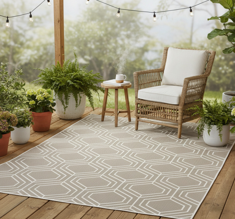 Tapete vinílico geométricas padrão colmeia tecido - TenStickers