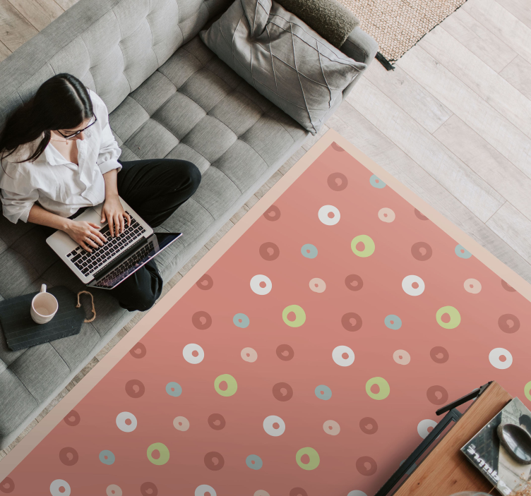 Tapete vinílico sala de estar padrão de pontos abstratos - TenStickers