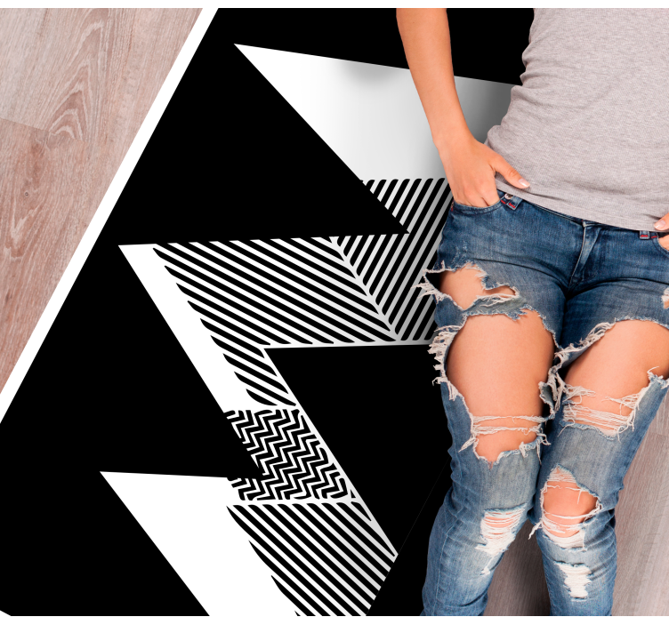 Tapete vinílico geométricas padrão em zigue-zague elegante - TenStickers