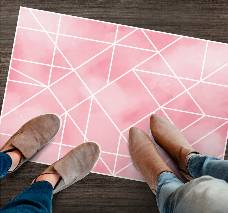 Tapete vinílico de formas geométricas padrão geométrico rosa - TenStickers