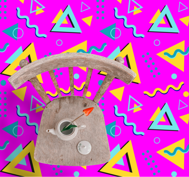 Tapete vinílico geométricas padrão memphis dos anos 80 - TenStickers