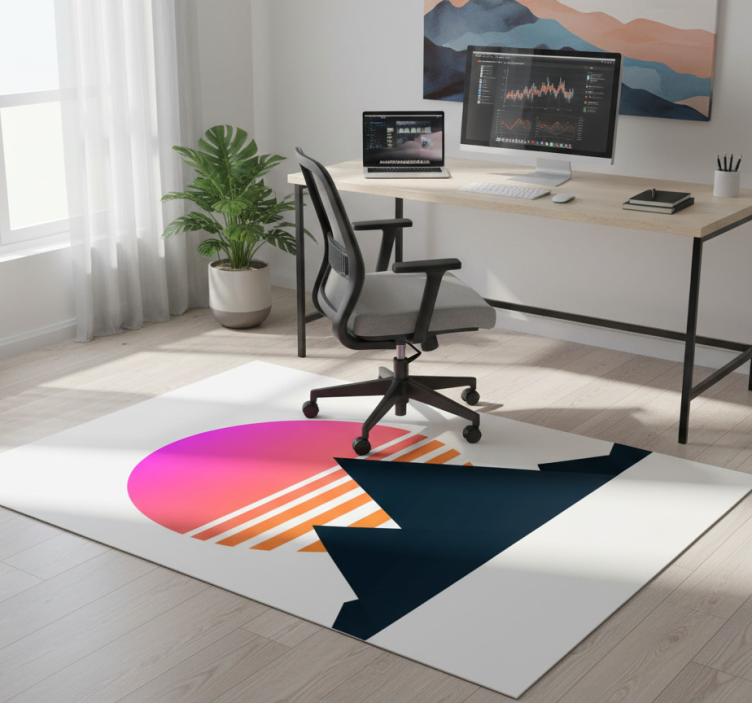 Tapete vinílico geométricas pôr do sol na montanha - TenStickers