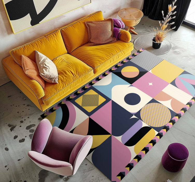 Tapete vinílico geométricas segmentos de cor geométricos - TenStickers