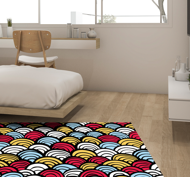 Tapete vinílico geométricas semicírculos coloridos - TenStickers