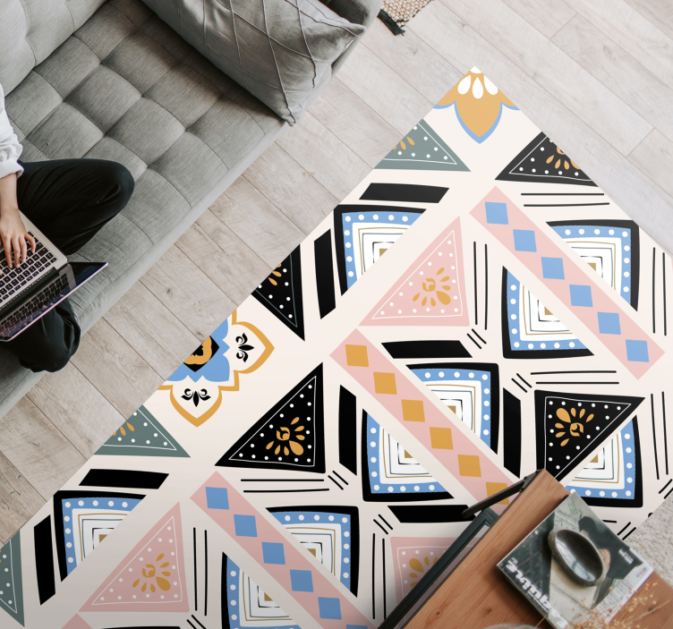 Tapete vinílico geométricas tapeçaria de padrão geométrico - TenStickers