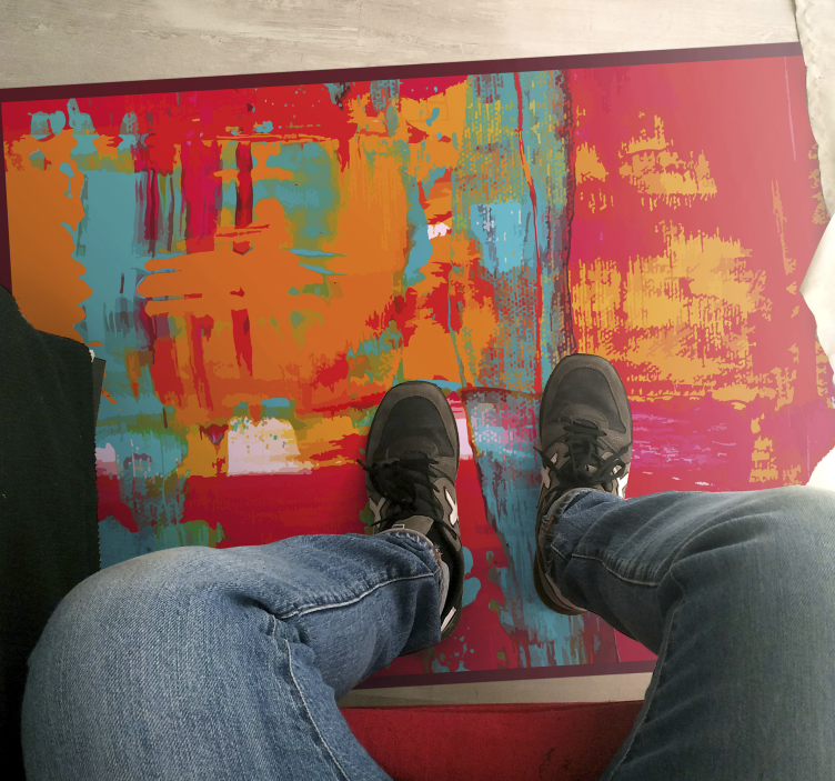 Tapete vinílico geométricas traços de pintura abstrata - TenStickers