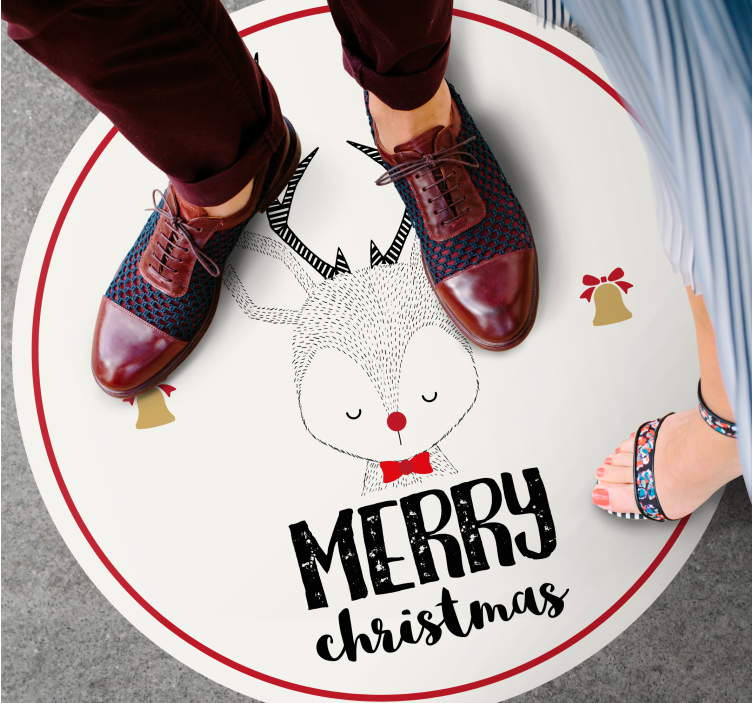 Tapete vinílico do Natal arte festiva de renas - TenStickers