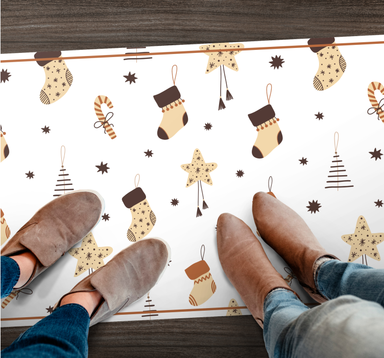 Tapete vinílico do Natal celebrações de feriados brancos - TenStickers