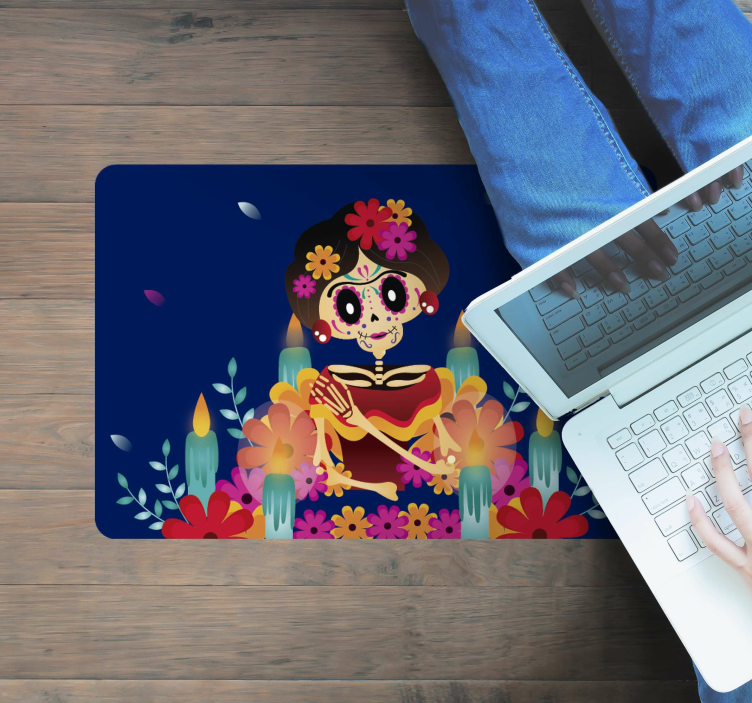 Tapete vinílico halloween esqueleto festivo - TenStickers