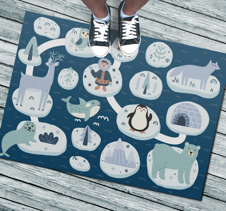 Tapete vinílico infantis aventura ártica - TenStickers