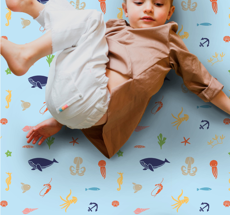 Tapete vinílico infantis aventura subaquática - TenStickers