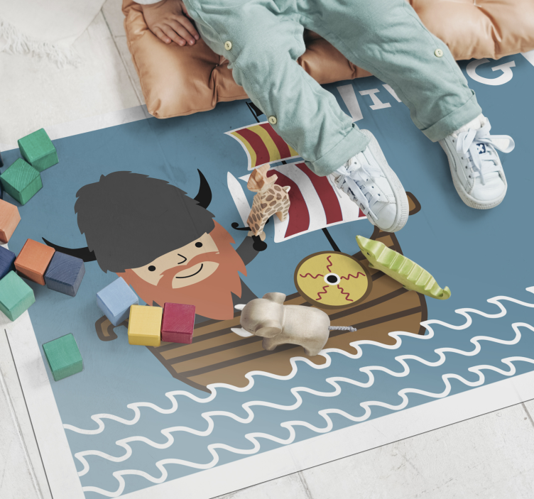 Tapete em vinil infantil aventura viking - TenStickers
