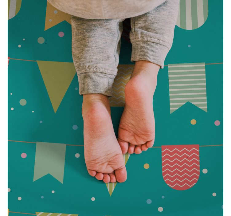 Tapete vinílico infantis bandeira festiva - TenStickers