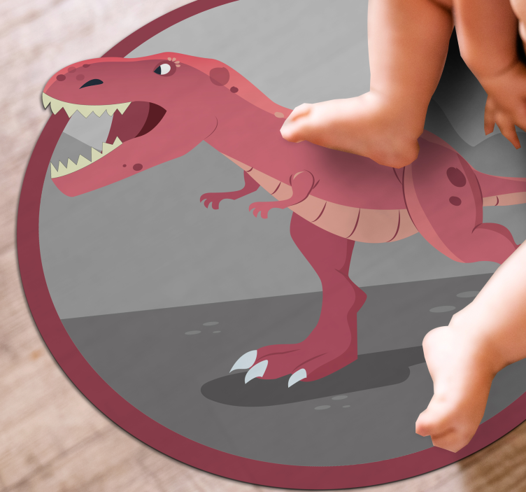 Tapete vinílico infantis brincadeira de dinossauro - TenStickers