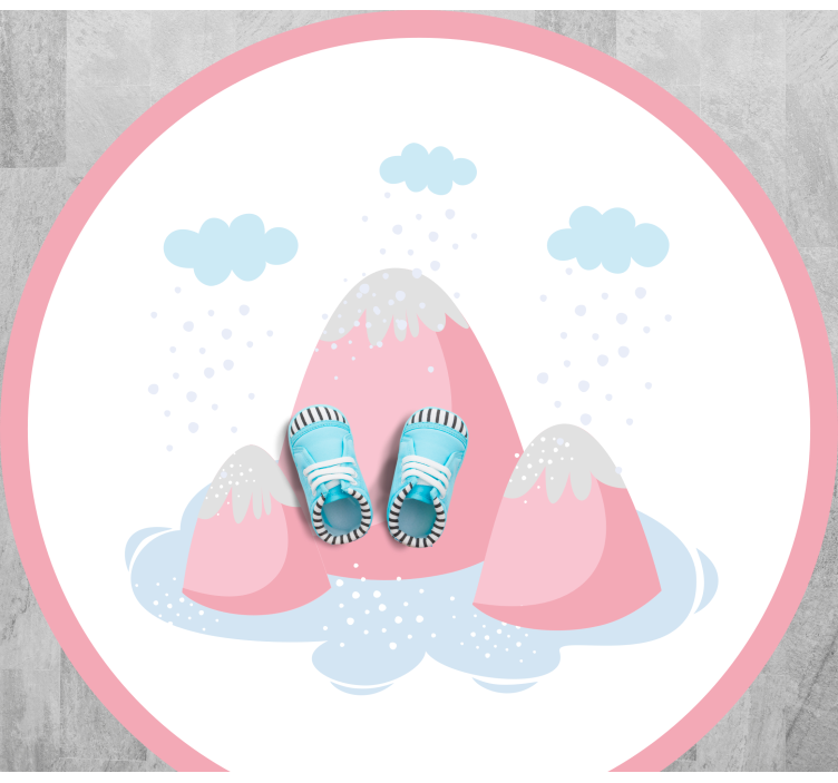 Tapete vinílico infantis cena de montanha nevada - TenStickers