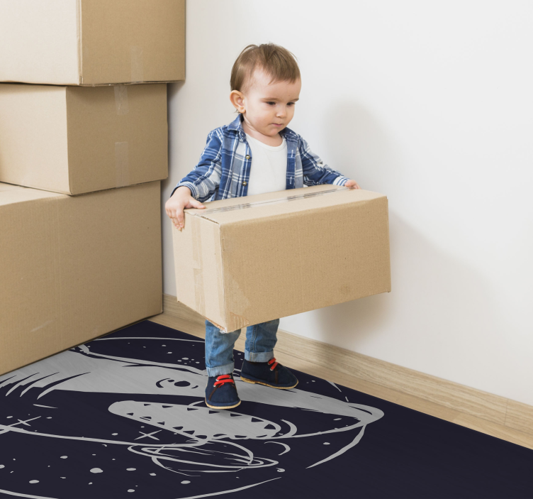 Tapete em vinil infantil tubarão cósmico espacial - TenStickers