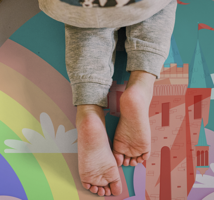 Tapete vinílico infantis fantasia de castelo - TenStickers