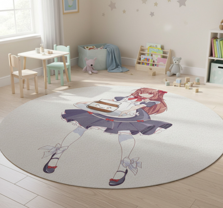 Tapete vinílico infantis garota anime com nutella - TenStickers