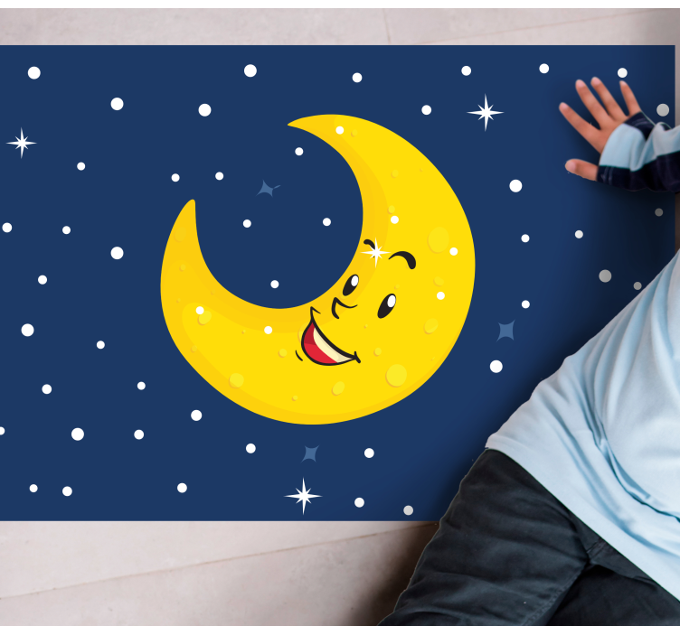 Tapete vinílico para bebés lua feliz sorrindo - TenStickers