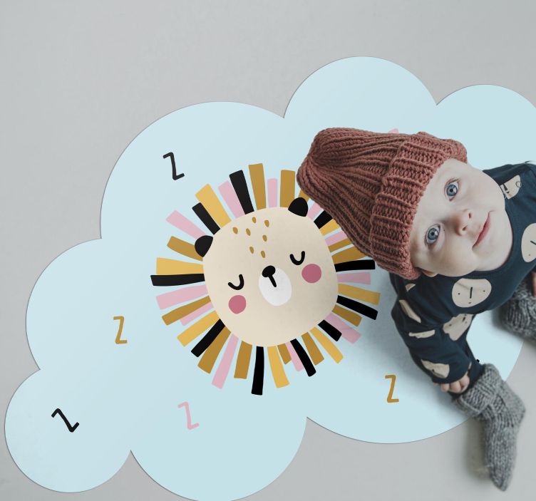 Tapete vinílico infantis nuvem de leão sonolenta - TenStickers