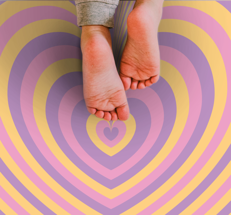 Tapete vinílico juvenil design de coração retrô - TenStickers