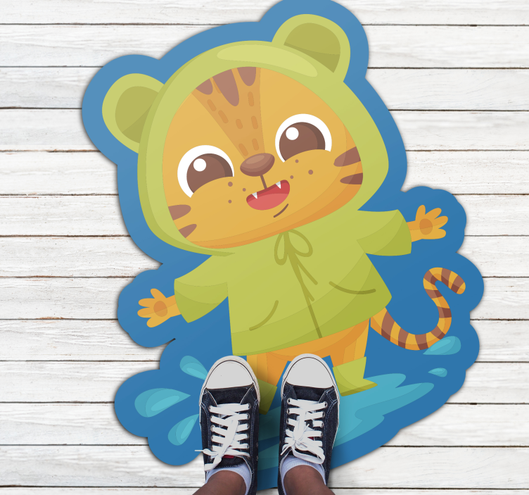 Tapete vinílico infantis personagem de desenho animado tigre - TenStickers