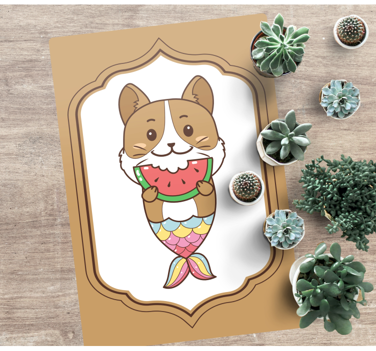 Tapete vinílico de animais personagem sereia fofa - TenStickers