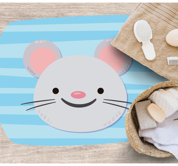 Tapete vinílico infantis rosto fofo de rato - TenStickers