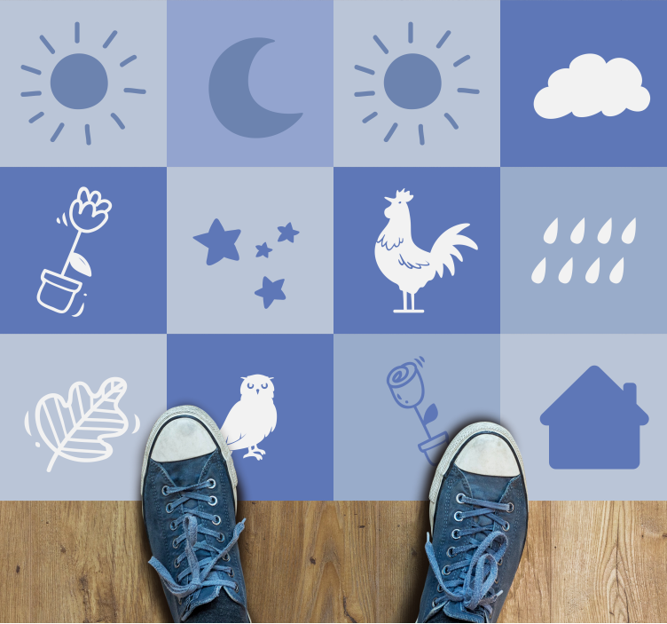 Tapete vinílico infantil tabuleiro de xadrez para berçário - TenStickers