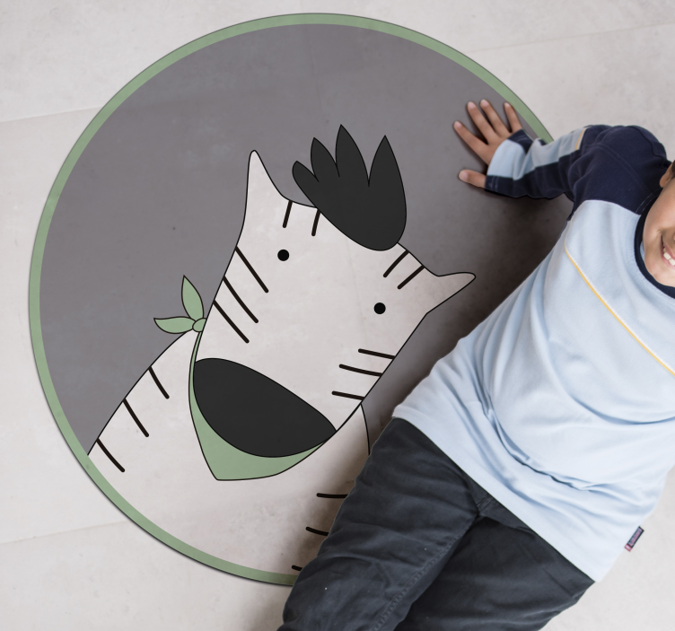 Tapete vinílico infantis zebra alegre - TenStickers