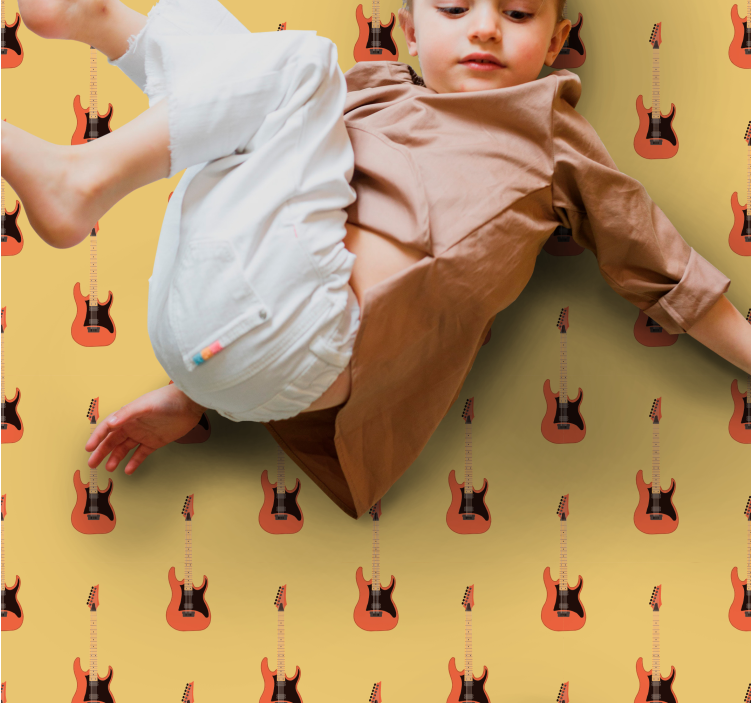 Tapete vinílico juvenil foco de guitarra elétrica - TenStickers