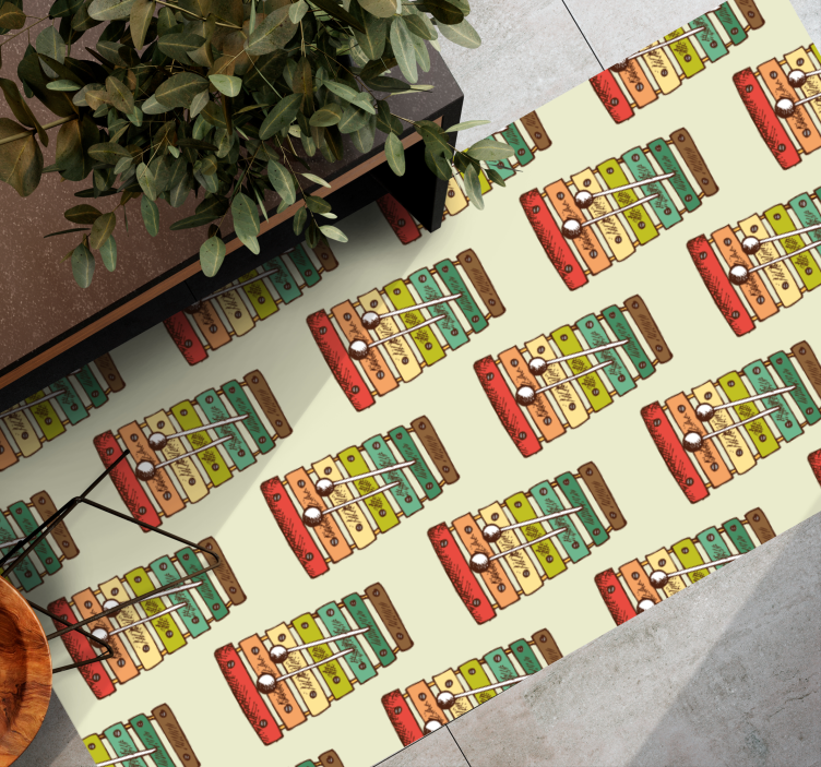 Tapete vinílico juvenil padrão de xilofone colorido - TenStickers