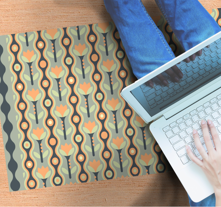 Tapete vinílico juvenil padrão floral estilizado - TenStickers