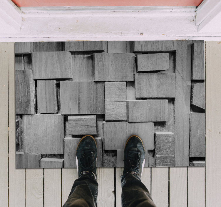 Tapete vinílico madeira blocos texturizados - TenStickers