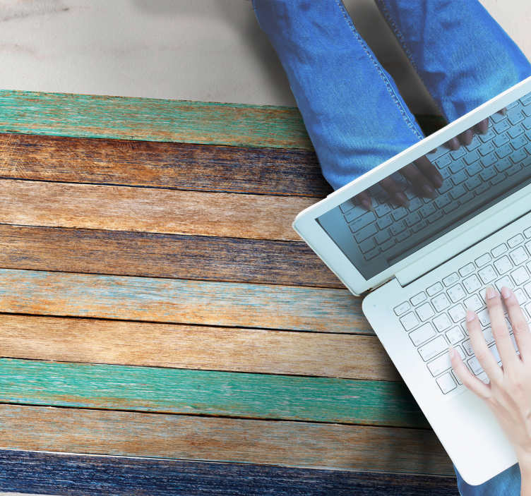 Tapete vinílico madeira em tons variados - TenStickers