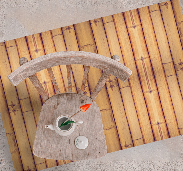 Tapete vinílico sala de estar inspirado em bambu - TenStickers