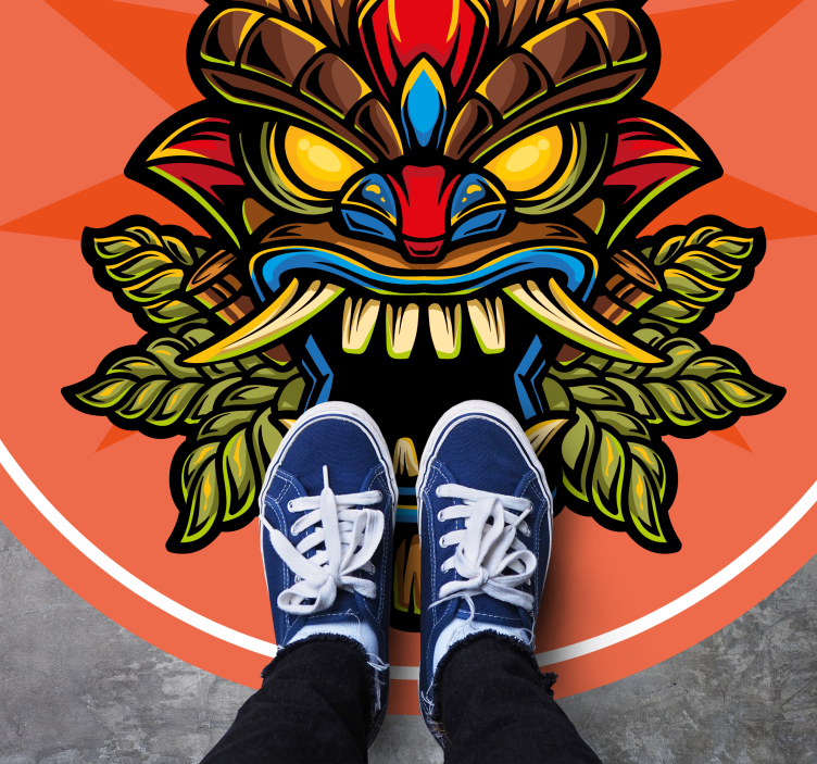 Tapete vinílico juvenil máscara tiki - TenStickers