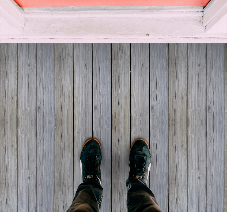 Tapete vinílico madeira tábuas cinza envelhecidas - TenStickers