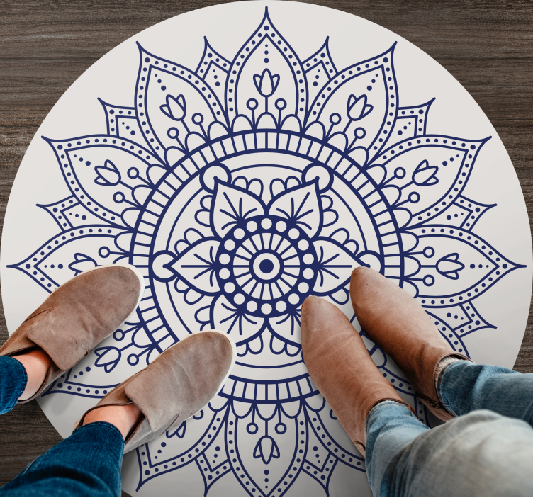 Tapete vinílico mandala circular para sala de estar - TenStickers