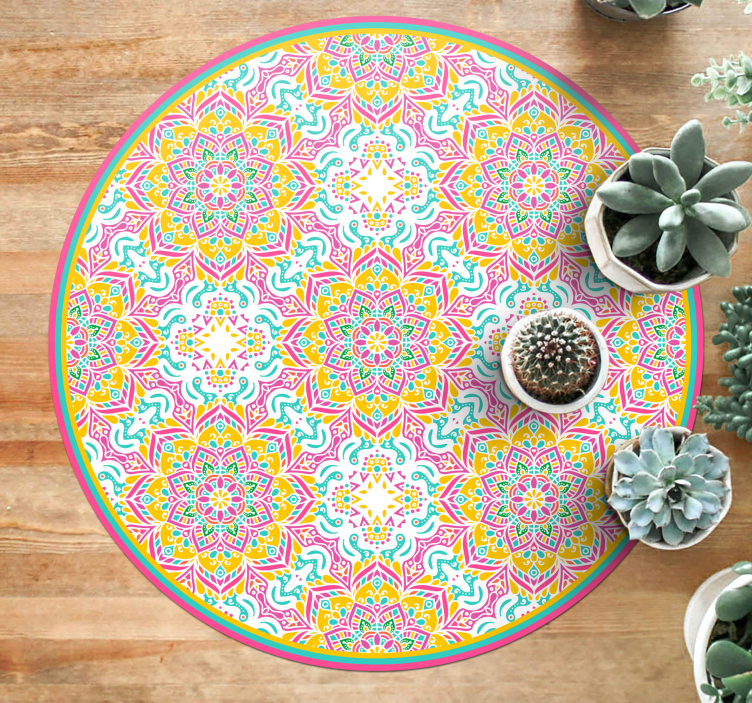 Tapete vinílico de mandala mandala circular - TenStickers
