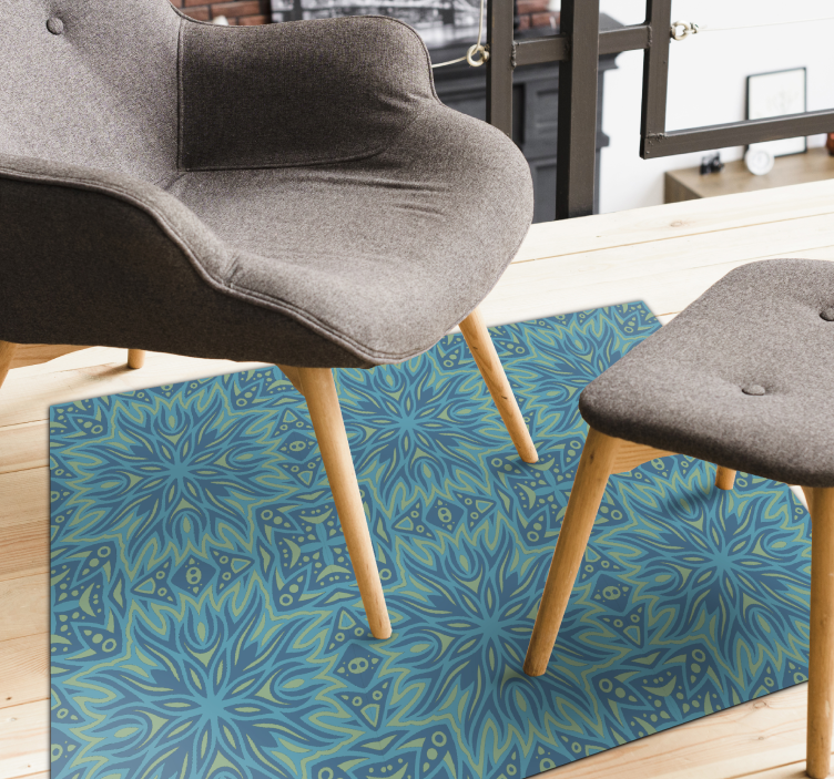 Tapete vinílico azul simetria inspirada em azul - TenStickers