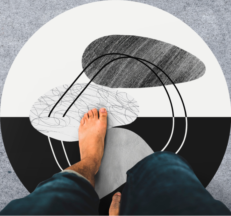 Tapete vinílico minimalista arte de forma abstrata - TenStickers