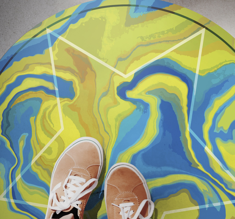 Tapete vinílico outras texturas estrela azul e amarela - TenStickers