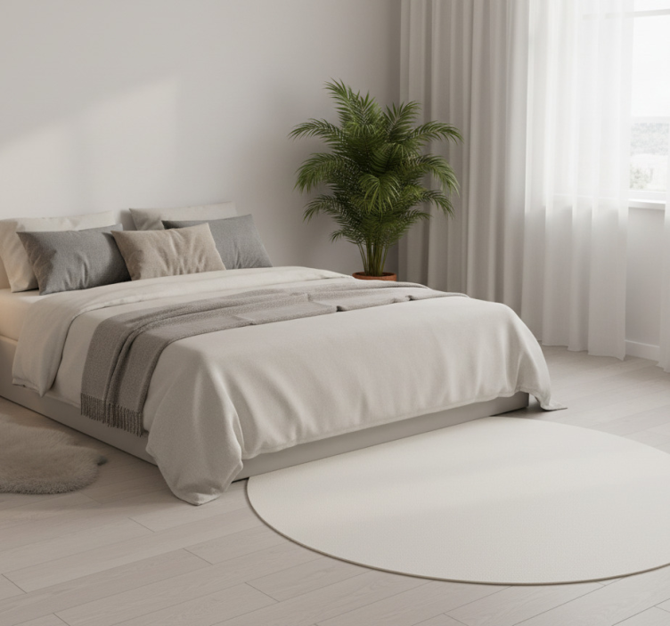 Tapete vinílico minimalista circular "dançarino das nuvens" - TenStickers