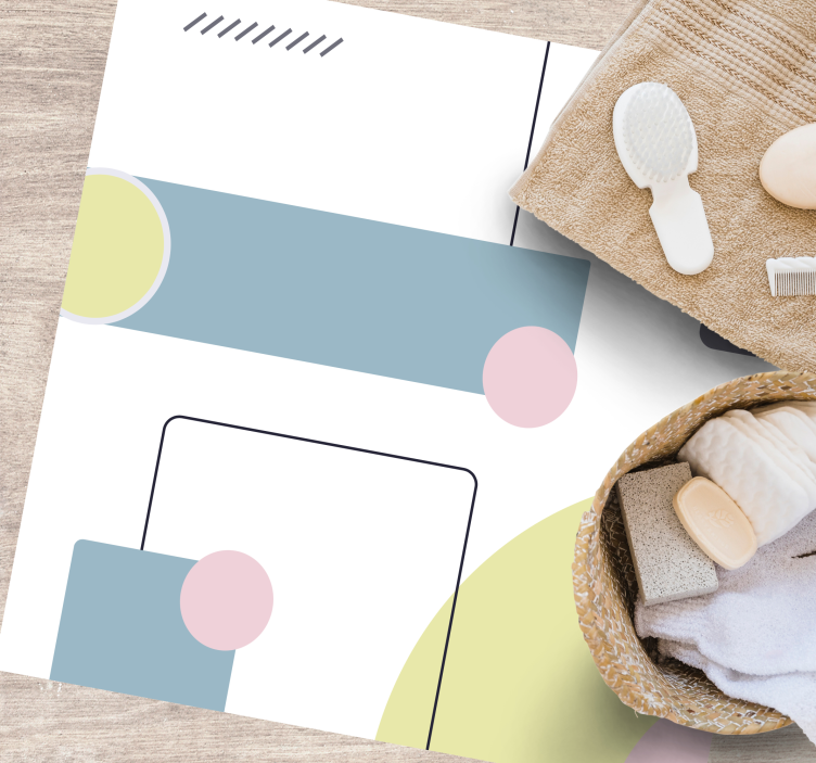 Tapete vinílico minimalista formas pastéis abstratas - TenStickers
