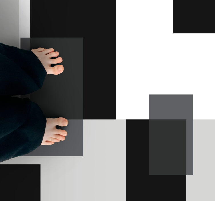 Tapete vinílico minimalista layout quadrado monocromático - TenStickers