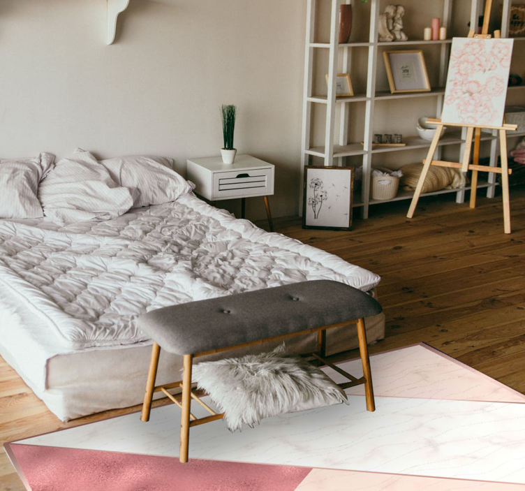 Tapete vinílico quarto mármore triangular - TenStickers