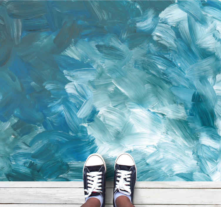 Tapete vinílico minimalista pinceladas marinhas - TenStickers